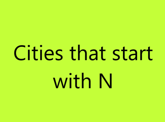 Cities that start with N